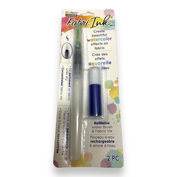 Marvy Uchida Fabri-Ink Water Brush Watercolor Paint Blue Ink 412-C03 NEW - Picture 1 of 3